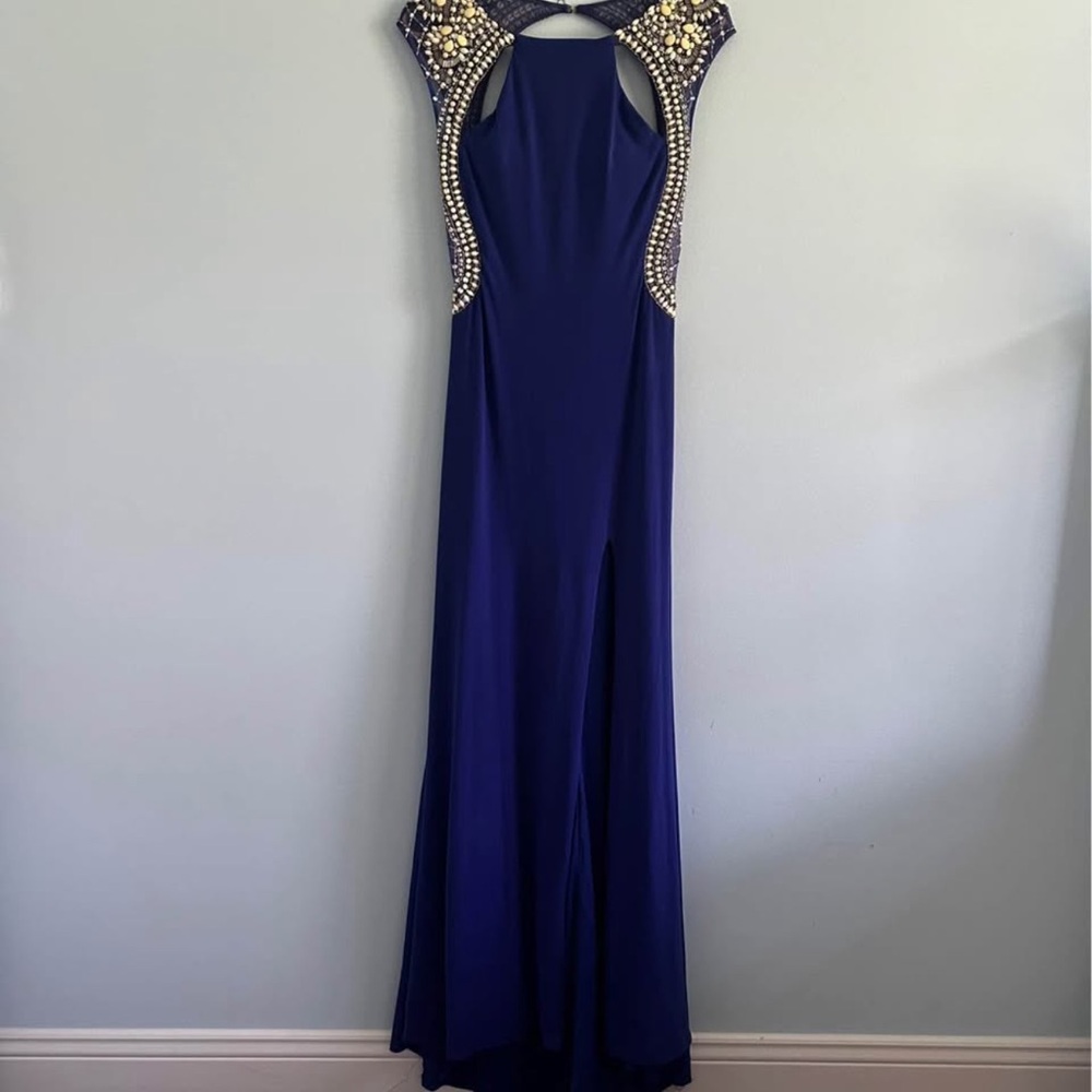 Madison James Royal Blue Prom Dress